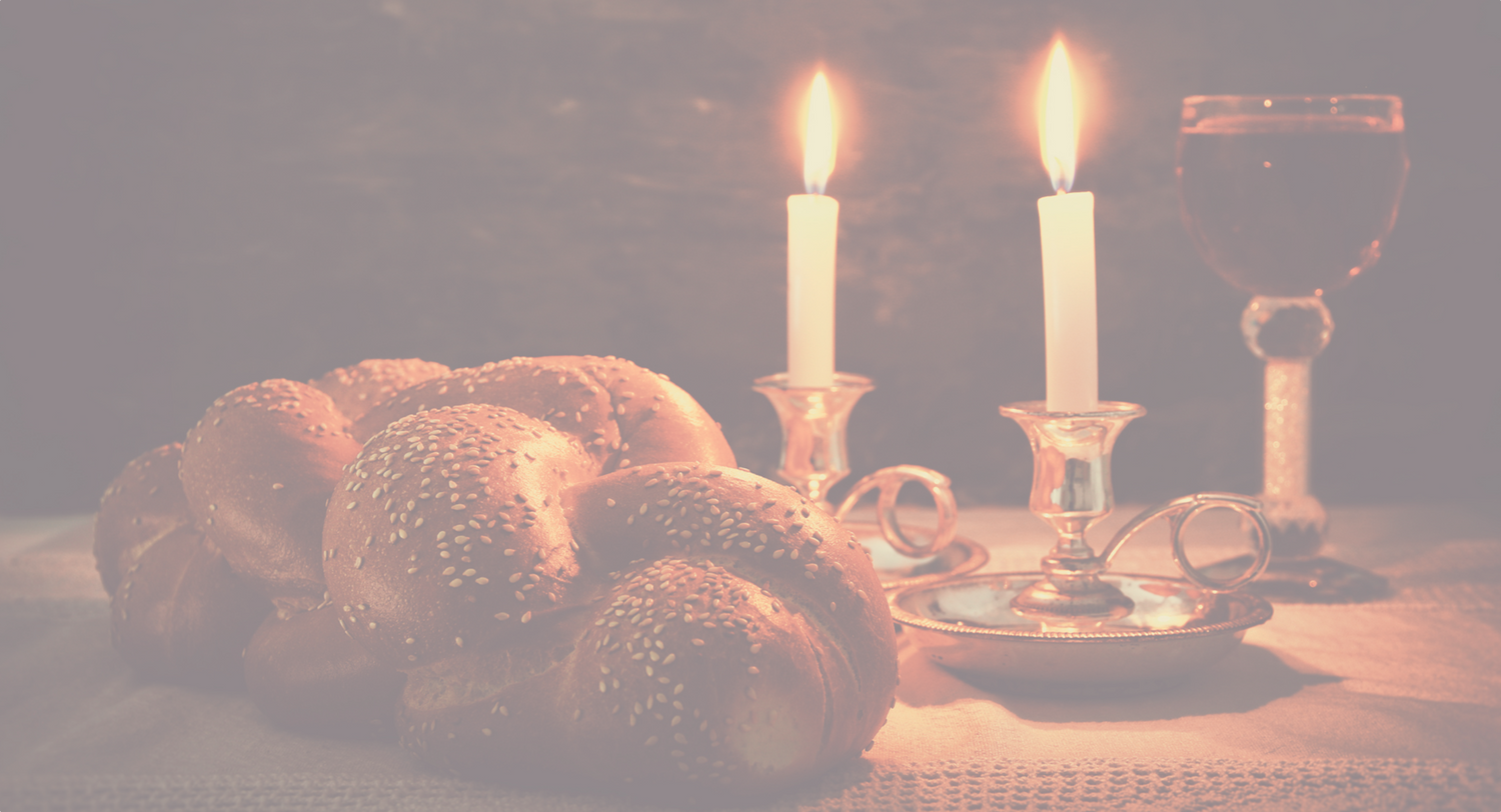 challah bread, chabbat wine, and candelas