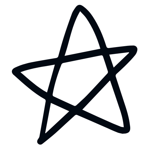 black hand drawn star