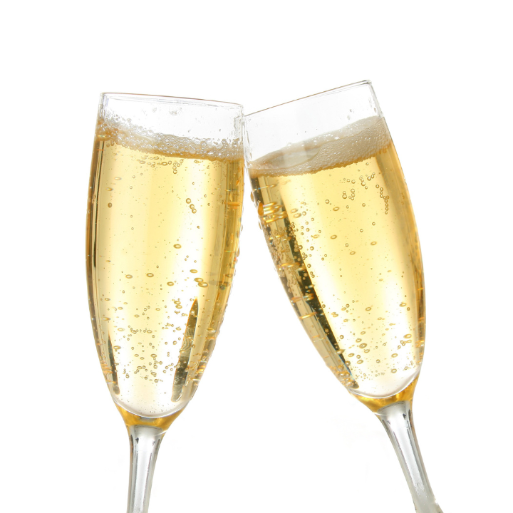 two champagne cup on a white background