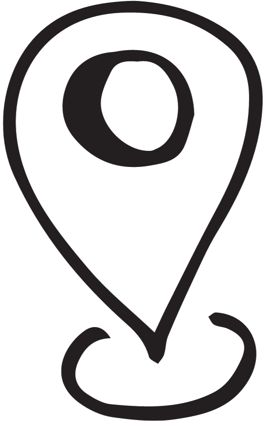 hand-drawn location logo