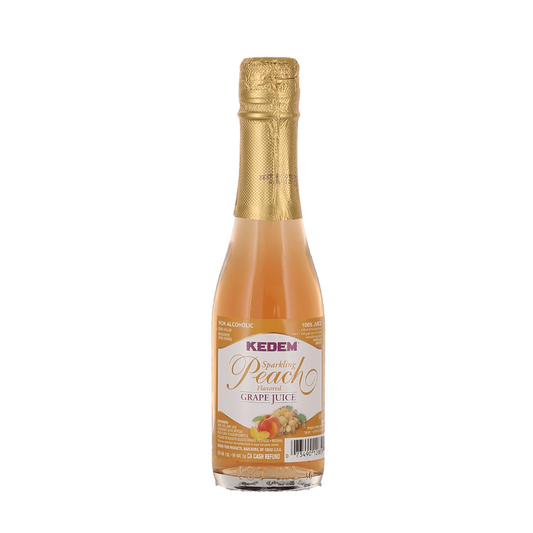 Kedem Sparkling Peach Grape Juice - Glass 187 ml-Juice-Kedem-Kosher Wine Warehouse
