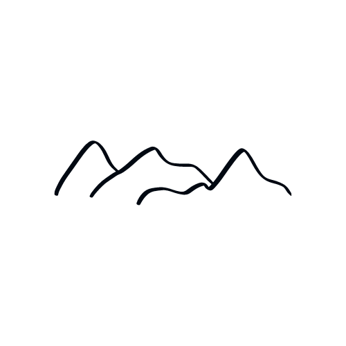black hand drawn graphic mountains representing "terroir"
