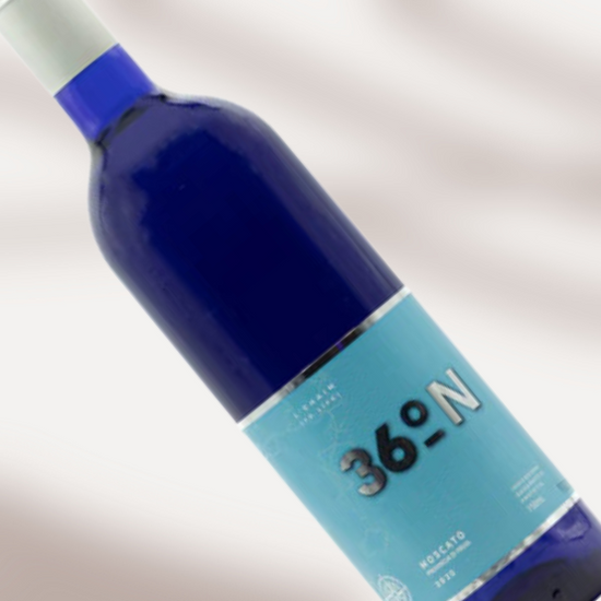 Blue bottle of 36° North Moscato