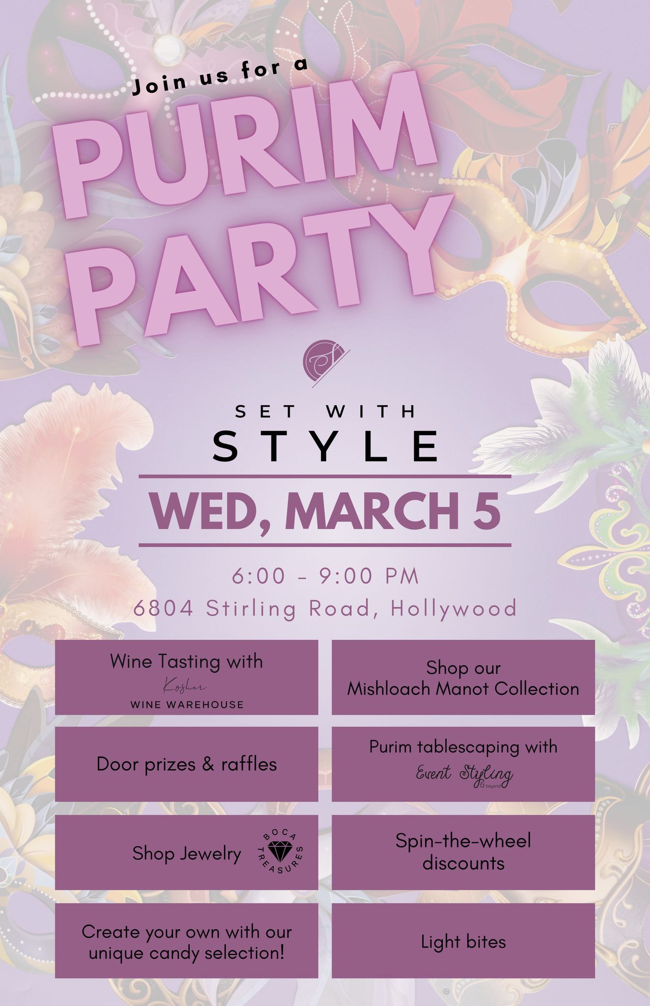 3/5 Wine, Wonders & Shalach Manos – A Purim Pop-Up