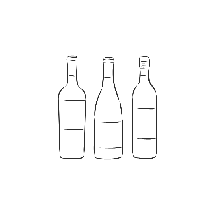 black hand drawn graphic of 3 bottles representing top wineries